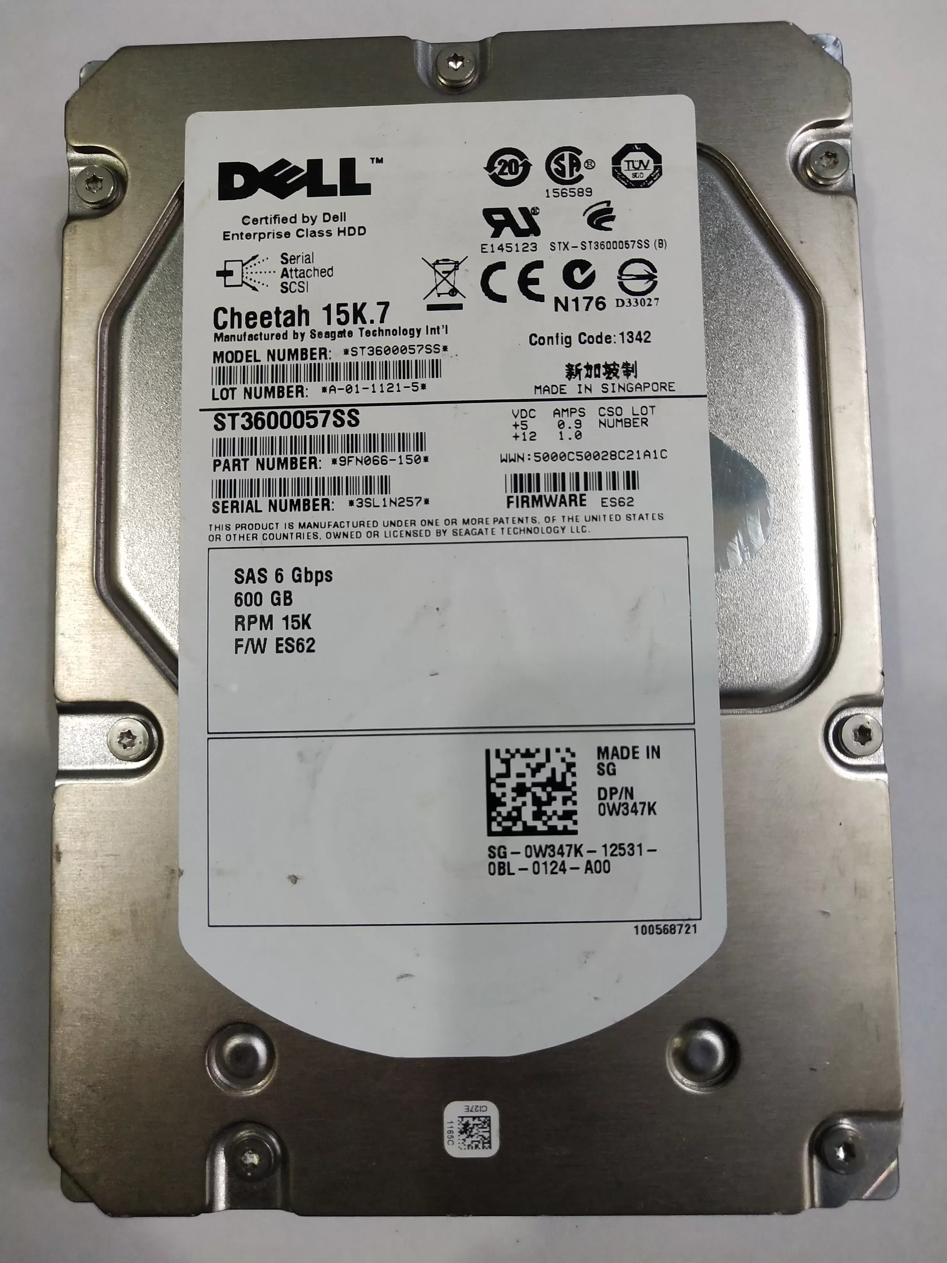 Dell 9FN066-150 600GB 15RPM SAS 6GB 3.5